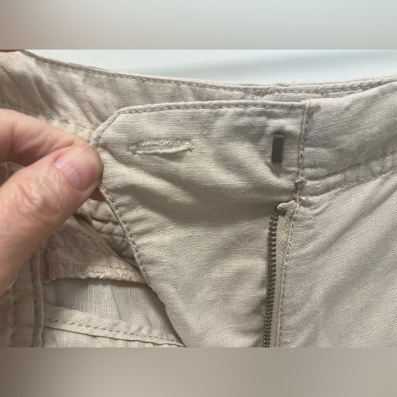 Dalia Collection Tie Front Creamm color Linen/Cotton Pants sz 12 - Picture 7 of 9